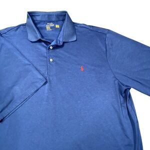 Polo Ralph Lauren Shirt Performance Polo Men 3XLT Blue Golf Wicking Big Tall Top